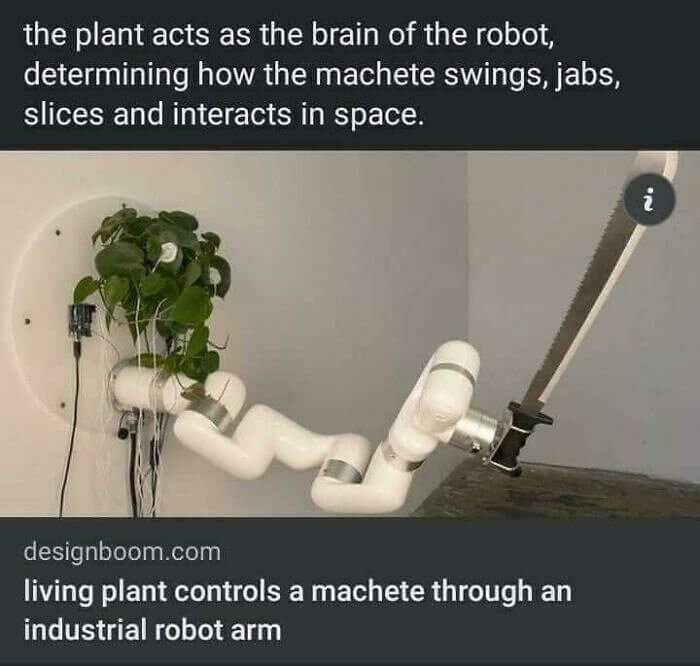 Machete Wielding Plant Controlled Robot