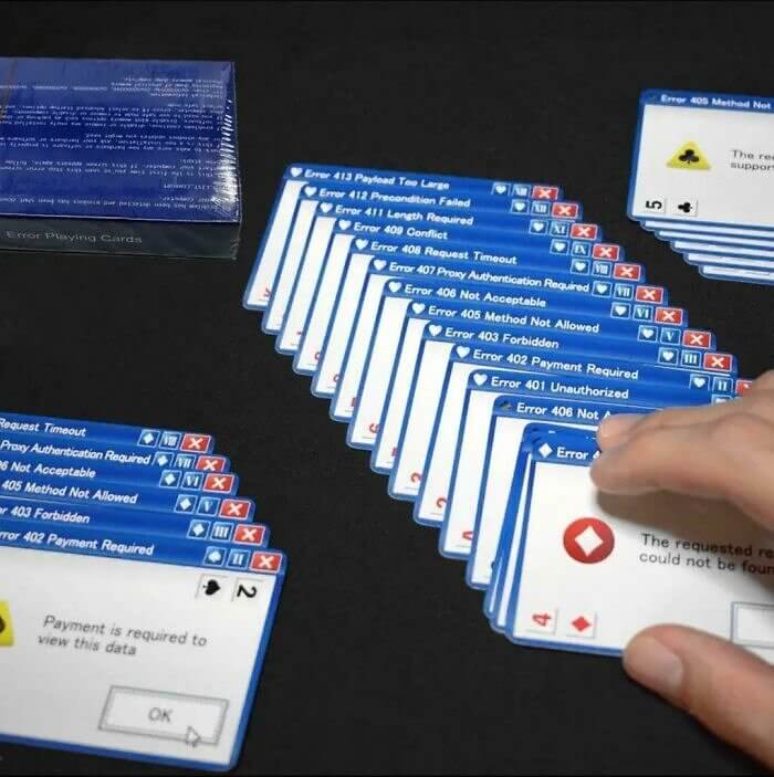 Playing Cards With "windows Error" Images on Them