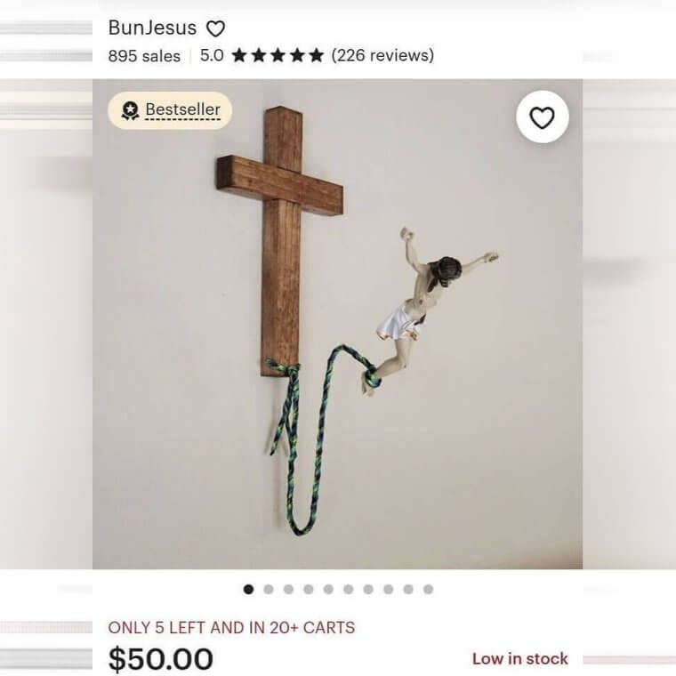 A Bungee Jumping Jesus Figurine